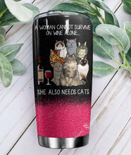 Load image into Gallery viewer, A Women Cannot Survive On Wine Alone Tumbler V19L7