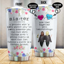 Load image into Gallery viewer, A Sister Is A Forever Friend Personalized Tumbler H24P9
