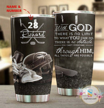 Load image into Gallery viewer, All Things Are Possible Hockey Personalized Tumbler M09T9