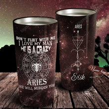 Load image into Gallery viewer, He Is A Crazy Aries - Perfect Gift For Aries - Personalized Tumbler 1