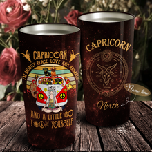 Load image into Gallery viewer, Peace Love And Animals Capricorn - Perfect Gift For Capricorn - Personalized Tumbler 1
