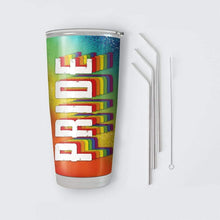 Load image into Gallery viewer, LGBT Pride Glitter Custom Design Vacuum Insulated Tumbler