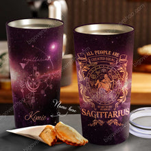 Load image into Gallery viewer, All People Are Created Equal Sagittarius - Perfect Gift For Sagittarius - Personalized Tumbler 1