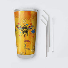 Load image into Gallery viewer, Autism Bee Kind Custom Name Design Vacuum Insulated Tumbler