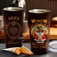 Load image into Gallery viewer, Peace Love And Animals Aries - Perfect Gift For Aries - Personalized Tumbler 1