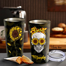 Load image into Gallery viewer, You Are My Sunshine - Skull Sunflower Personalized Tumbler