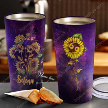 Load image into Gallery viewer, Sunflower Cancer - Perfect Gift For Cancer - Personalized Tumbler 1