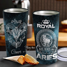 Load image into Gallery viewer, Royal Are Born As Aries - Perfect Gift For Aries - Personalized Tumbler 1