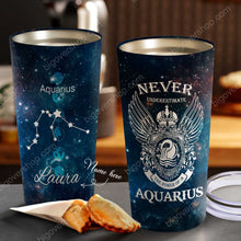 Load image into Gallery viewer, The Power Of A Aquarius - Perfect Gift For Aquarius - Personalized Tumbler 1