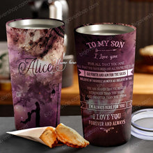 Load image into Gallery viewer, To My Son - Galaxy Violet Son - Personalized Tumbler