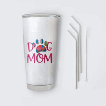 Load image into Gallery viewer, Dog Mom Glitter Custom Design Vacuum Insulated Tumbler