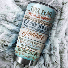 Load image into Gallery viewer, This Year Live In The Moment Dairy Cow Personalized Tumbler