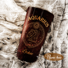 Load image into Gallery viewer, Peace Love And Animals Aquarius - Perfect Gift For Aquarius - Personalized Tumbler 1