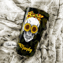 Load image into Gallery viewer, You Are My Sunshine - Skull Sunflower Personalized Tumbler