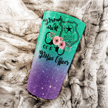 Load image into Gallery viewer, Proud Wife Of A Police Officer - Flower Galaxy Tumbler