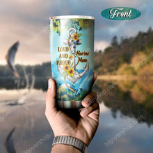 Load image into Gallery viewer, Loud And Proud Marine Mom Sunflower Personalized Tumbler