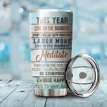 Load image into Gallery viewer, This Year Live In The Moment Dairy Cow Personalized Tumbler