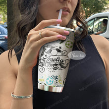 Load image into Gallery viewer, Soccer Mom A Littel Bit Of Crazy Personalized Tumbler