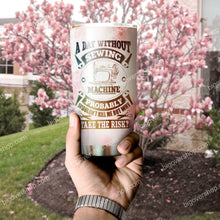 Load image into Gallery viewer, A Day Without Sewing Mom Machine Personalized Tumbler