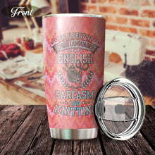 Load image into Gallery viewer, English Sarcasm And Knitting Personalized Tumbler