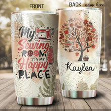Load image into Gallery viewer, My Sewing Room It's My Happy Place Personalized Tumbler