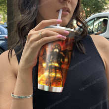 Load image into Gallery viewer, Now He Protects Me Proud Police Mom Tumbler