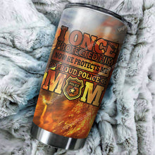 Load image into Gallery viewer, Now He Protects Me Proud Police Mom Tumbler