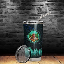 Load image into Gallery viewer, Hiking Camping Blue Bear Compass Glitter Custom Design Vacuum Insulated Tumbler