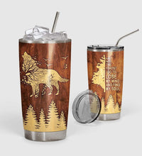 Load image into Gallery viewer, Wolf Soul Into The Forest I Go Custom Name Design Vacuum Insulated Tumbler