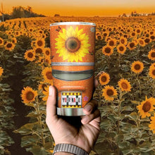 Load image into Gallery viewer, Hippie Sunflower Car Custom Name Design Vacuum Insulated Tumbler