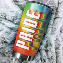 Load image into Gallery viewer, LGBT Pride Glitter Custom Design Vacuum Insulated Tumbler