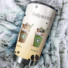 Load image into Gallery viewer, Catpuccino Kitty Cafe Custom Design Vacuum Insulated Tumbler
