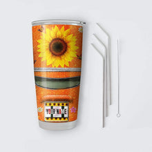 Load image into Gallery viewer, Hippie Sunflower Car Custom Name Design Vacuum Insulated Tumbler