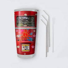 Load image into Gallery viewer, Hippie Sunflower Peace Vw Bus Custom Name Design Vacuum Insulated Tumbler