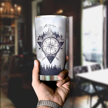 Load image into Gallery viewer, Wolf Soul Into The Forest I Go Custom Name Design Vacuum Insulated Tumbler