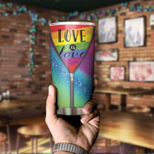 Load image into Gallery viewer, LGBT Pride Glitter Custom Design Vacuum Insulated Tumbler
