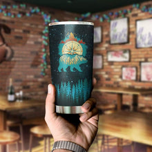 Load image into Gallery viewer, Hiking Camping Blue Bear Compass Glitter Custom Design Vacuum Insulated Tumbler
