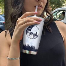 Load image into Gallery viewer, Wolf Soul Into The Forest I Go Custom Name Design Vacuum Insulated Tumbler
