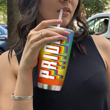 Load image into Gallery viewer, LGBT Pride Glitter Custom Design Vacuum Insulated Tumbler