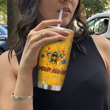 Load image into Gallery viewer, Autism Bee Kind Custom Name Design Vacuum Insulated Tumbler