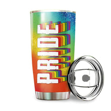 Load image into Gallery viewer, LGBT Pride Glitter Custom Design Vacuum Insulated Tumbler