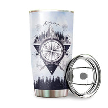 Load image into Gallery viewer, Wolf Soul Into The Forest I Go Custom Name Design Vacuum Insulated Tumbler