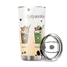 Load image into Gallery viewer, Catpuccino Kitty Cafe Custom Design Vacuum Insulated Tumbler
