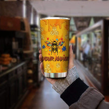 Load image into Gallery viewer, Autism Bee Kind Custom Name Design Vacuum Insulated Tumbler