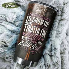 Load image into Gallery viewer, I'D Grow Up To Be A Super Cool Traithlon Mom Personalized Tumbler