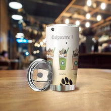 Load image into Gallery viewer, Catpuccino Kitty Cafe Custom Design Vacuum Insulated Tumbler