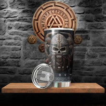 Load image into Gallery viewer, Wolf Soul Into The Forest I Go Custom Name Design Vacuum Insulated Tumbler